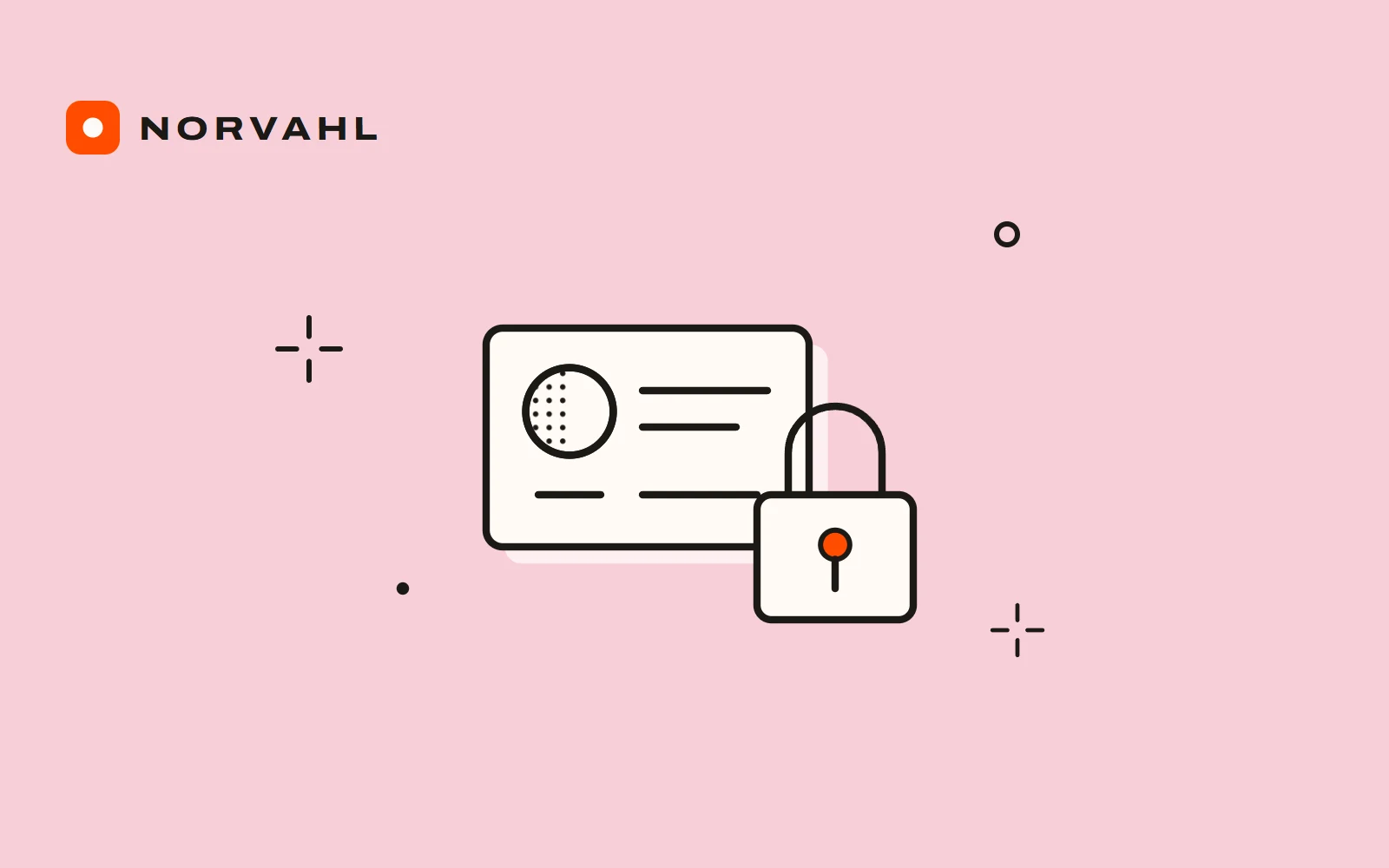 A contact card with a padlock in front of it, drawn in black line on sand.